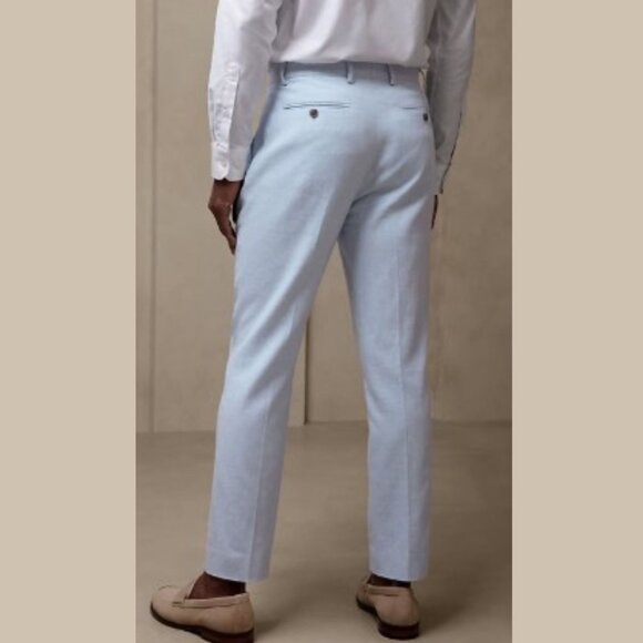 Banana Republic Light Blue Canyon Tailored-Fit Linen-Blend Trouser SZ 30 x 32 - Picture 2 of 10